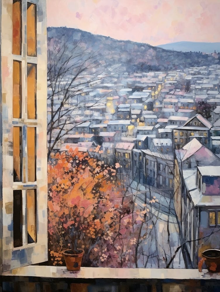 Winter Cityscape Bergen Norway 1