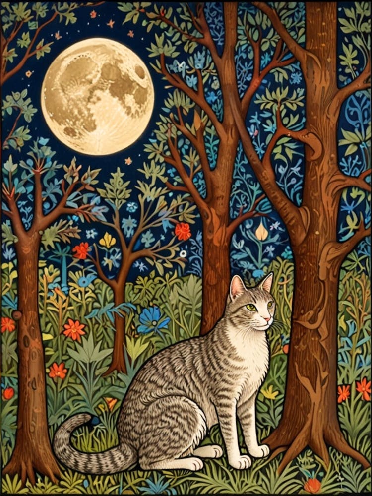 William Morris Cat In The Forest 36