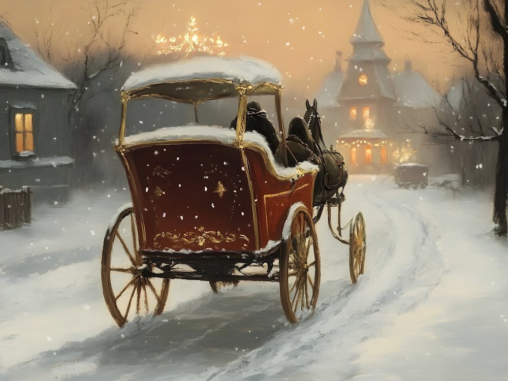 Horse Drawn Carriage In The Snow