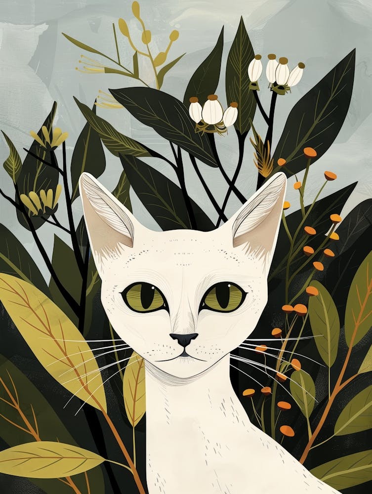 White Cat In The Forest 4