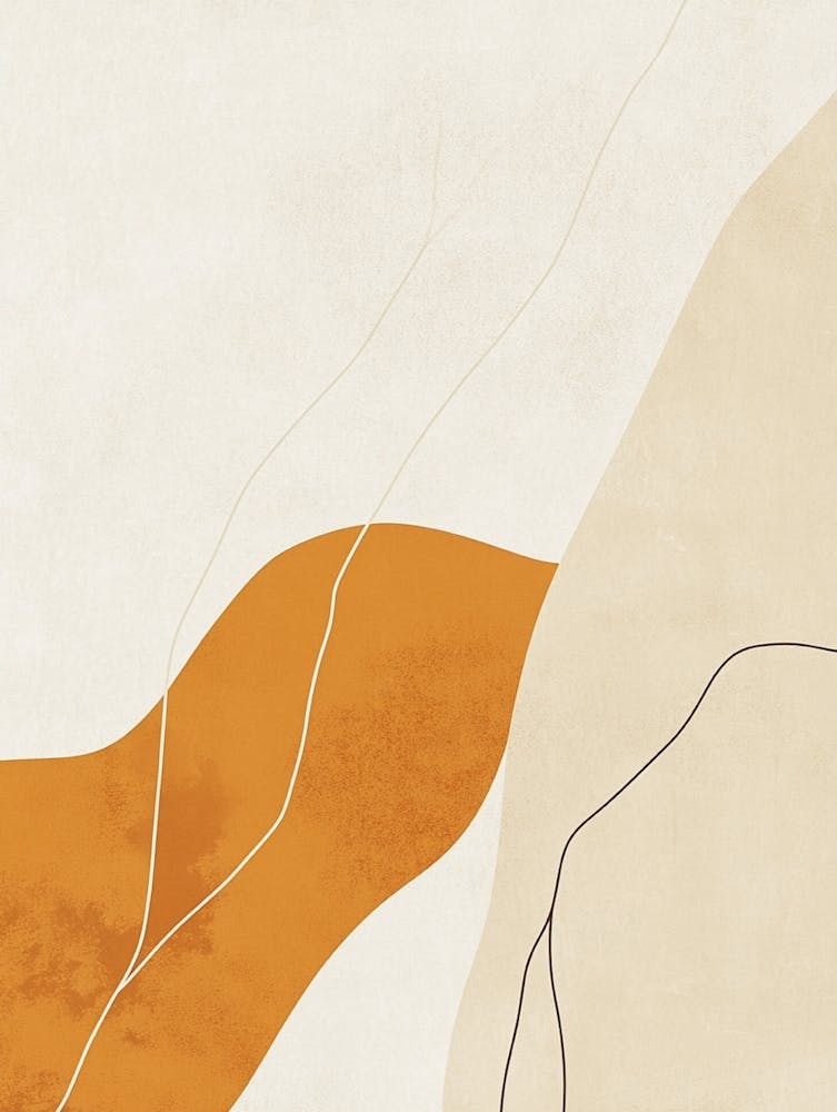 Abstract - Orange And Beige