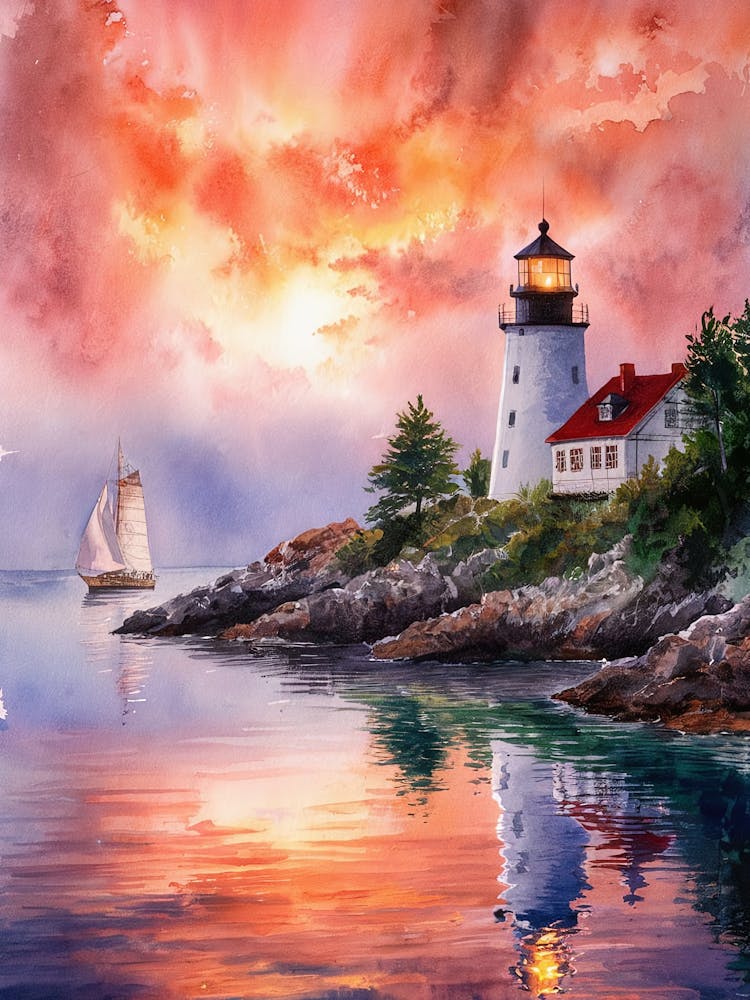 Lighthouse At Sunset 3