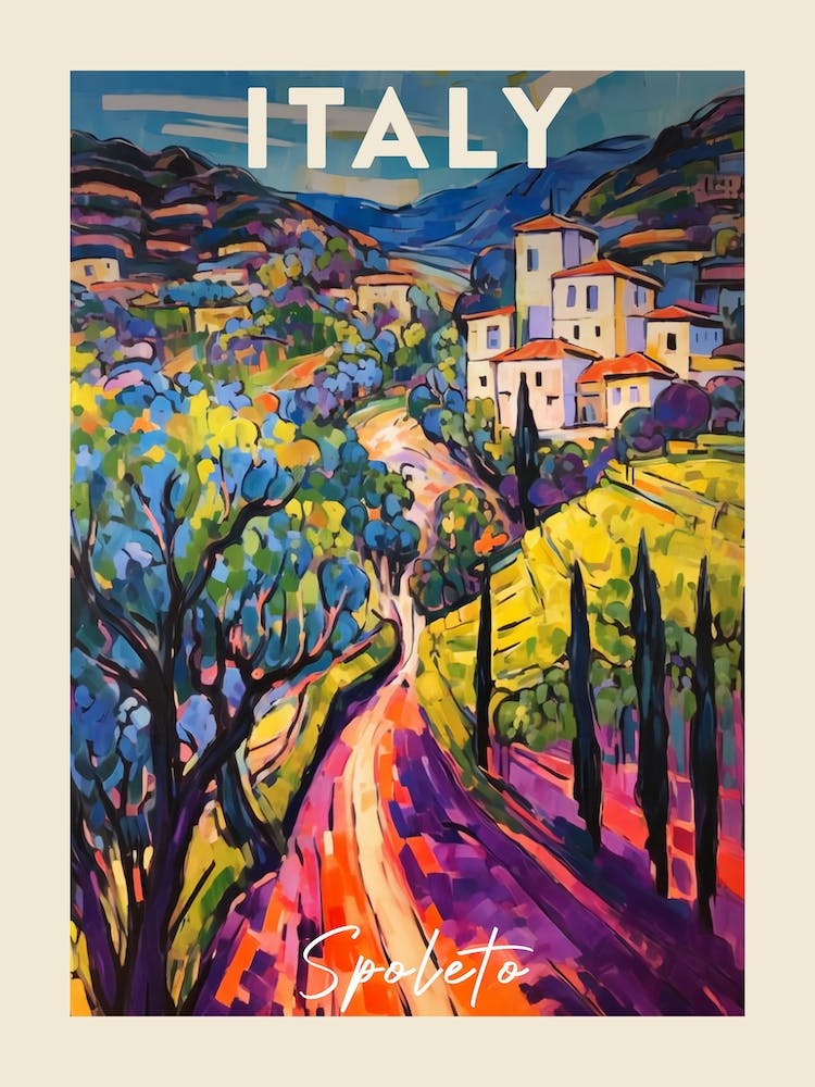 Spoleto Italy 1 Fauvist Painting Travel Poster