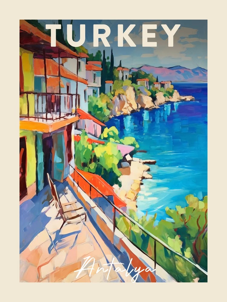 Antalya Turkey 2 Fauvist Painting  Travel Poster