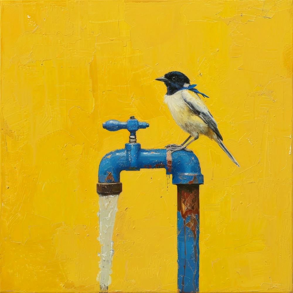 Oiseau Sur Un Robinet 6