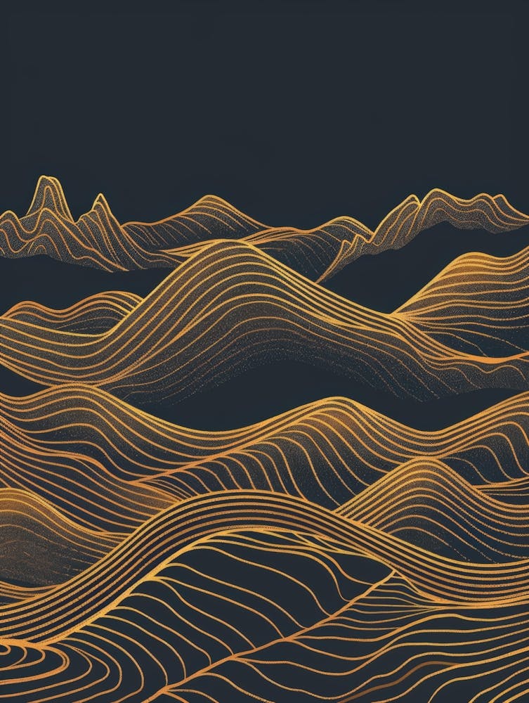 Golden Wavy Lines