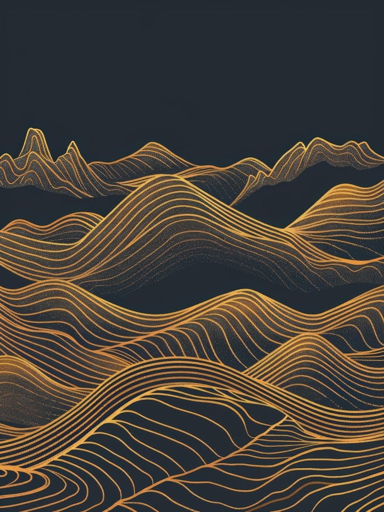 Golden Wavy Lines