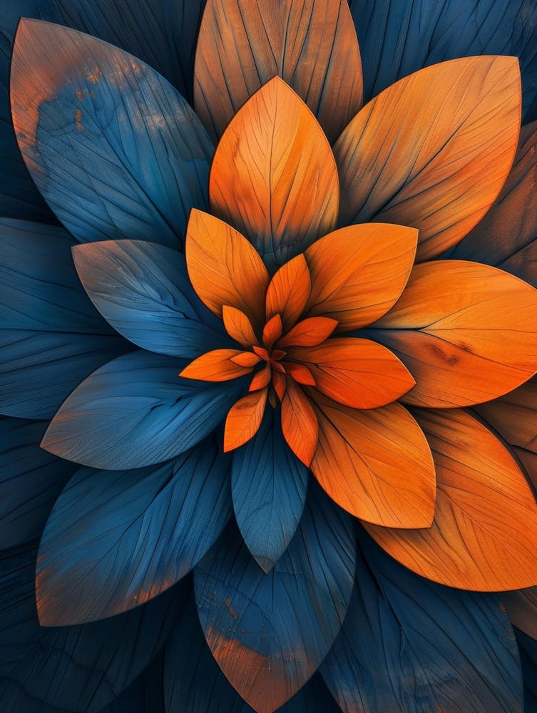 Blue And Orange Flower 1