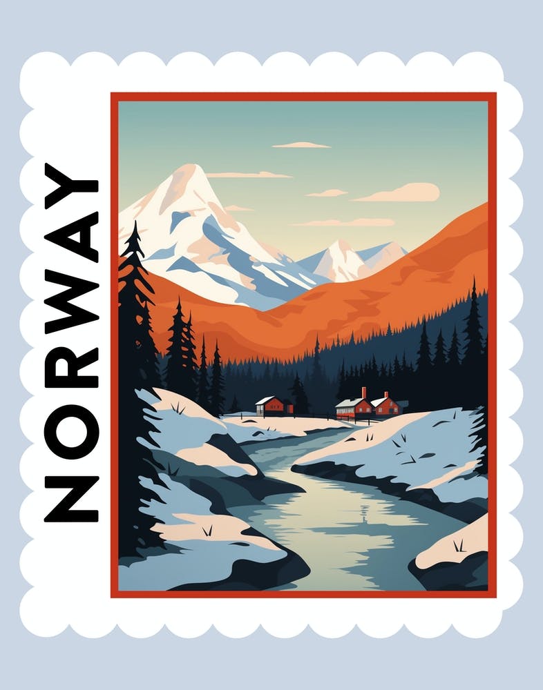 Norway 1 Travel Stamp Poster