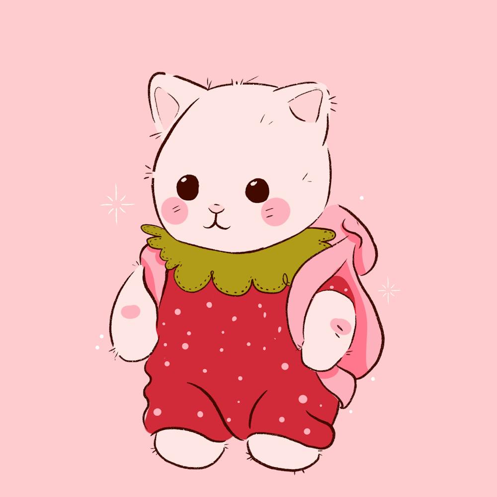 Strawberry Cat - Kawaii