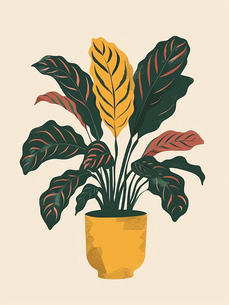 Calathea Plant Minimalist Illustration 8