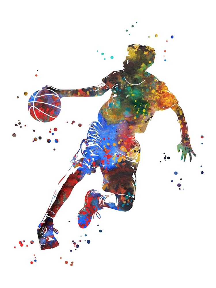 Basketball Player Boy With Ball