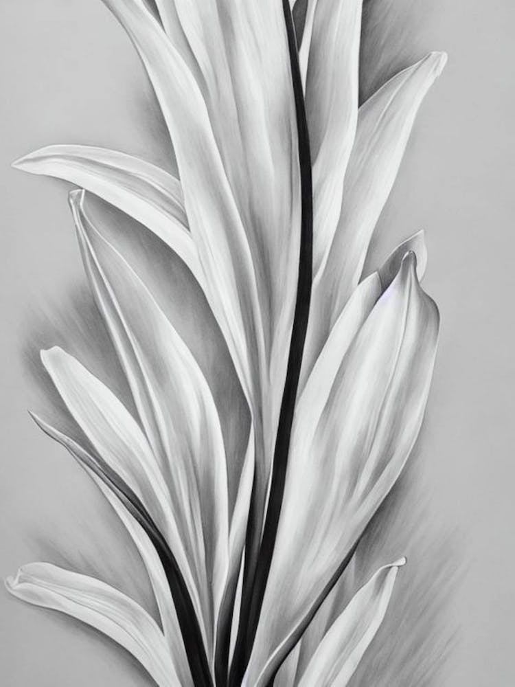 Gladioli B&W Pencil 2 Flower