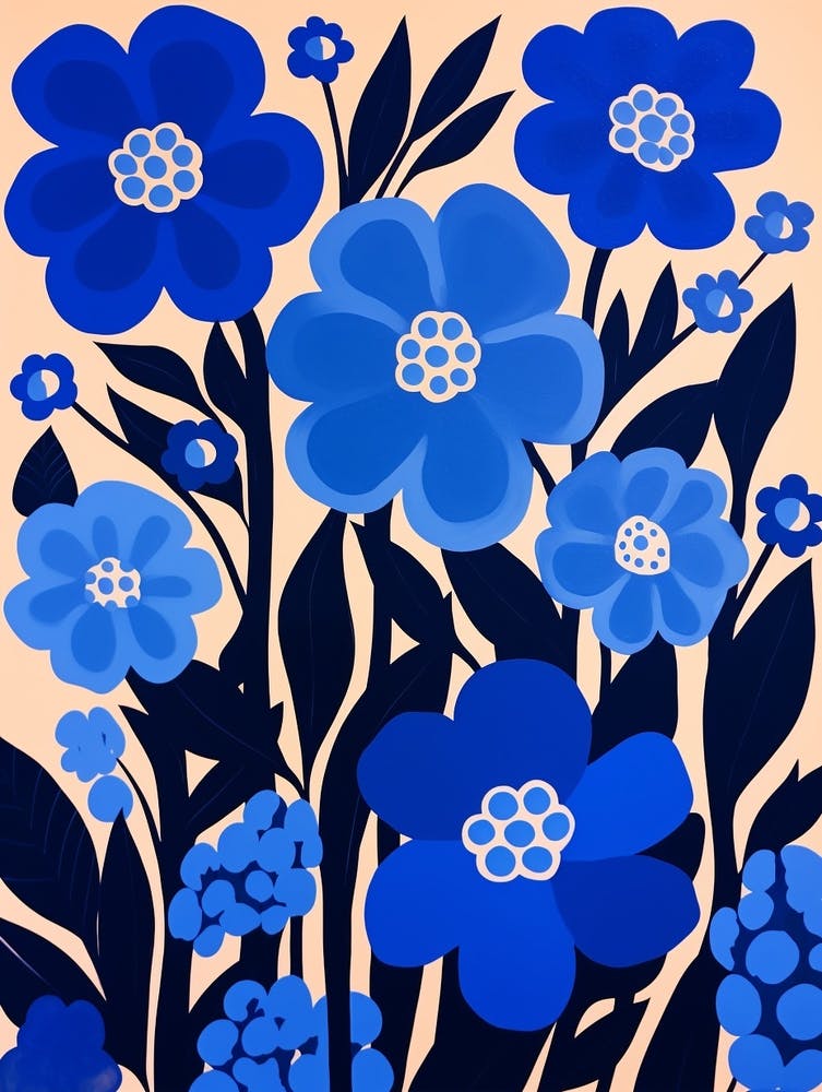 Blue Flower Illustration Forget Me Not 2