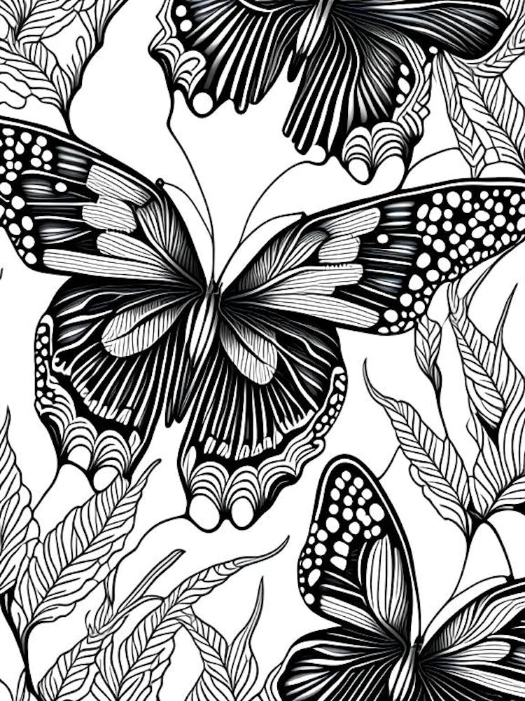 Black Swallowtail Butterfly William Morris Inspired 1
