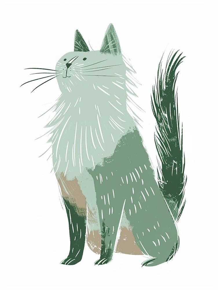 Siberian Cat Clipart Illustration 1