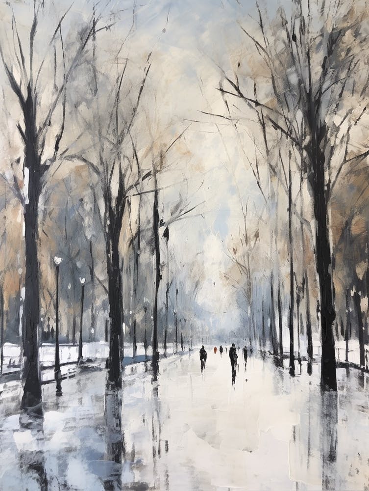 Winter-Stadtpark Gemälde Hyde Park London 3