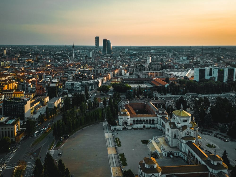 Milano Sunset city poster