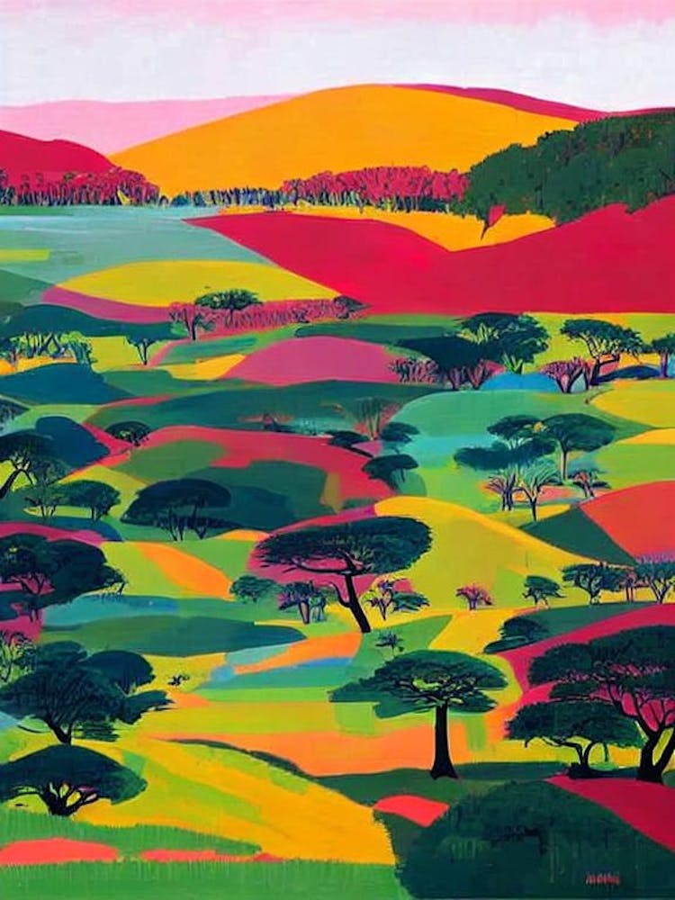 Serengeti National Park Tanzania Abstract Colourful