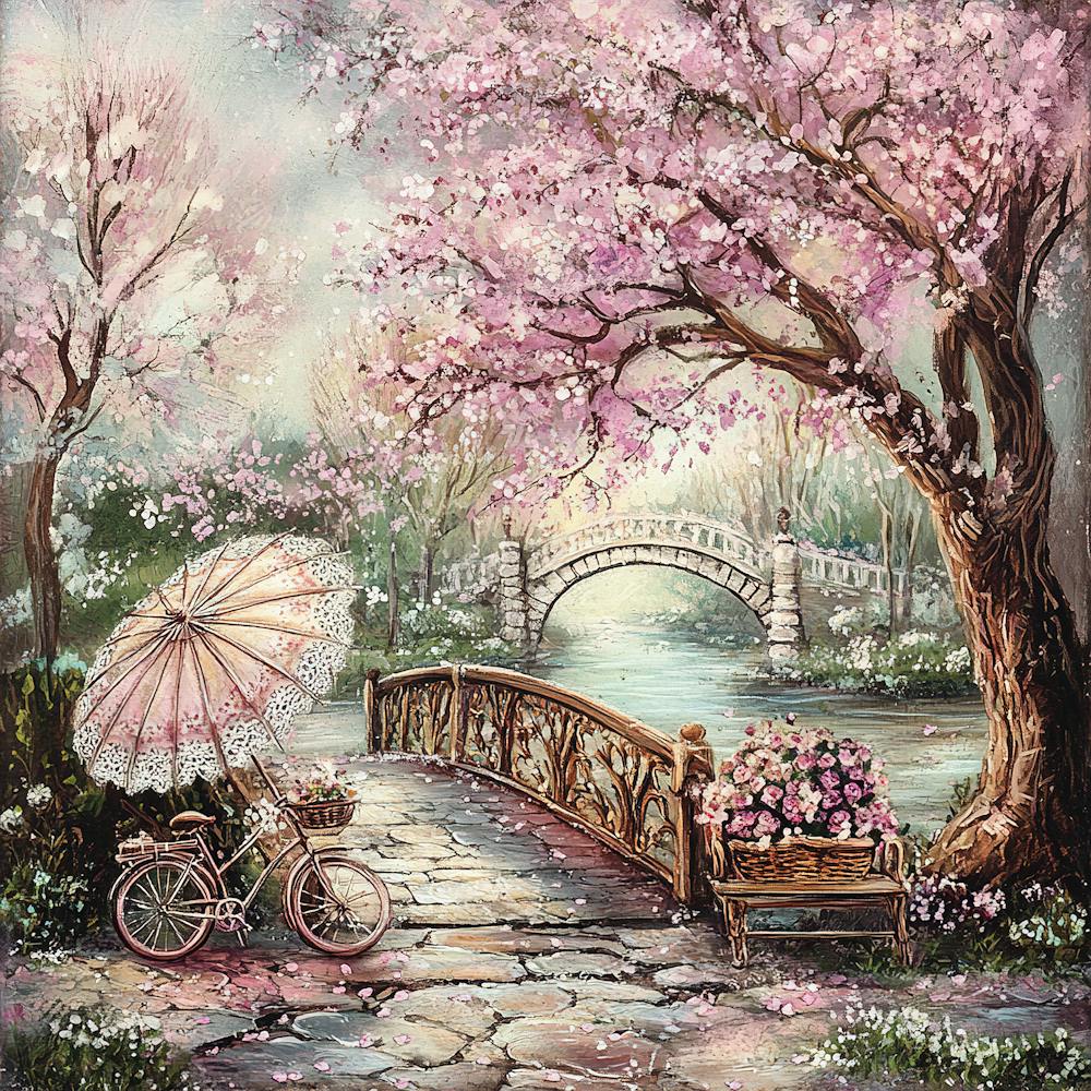 Vintage Cherry Blossom Dreamscape 4