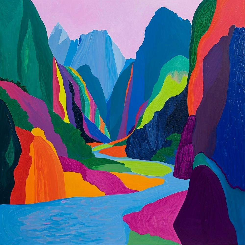 Colourful Abstract Fiordland National Park New Zealand 8