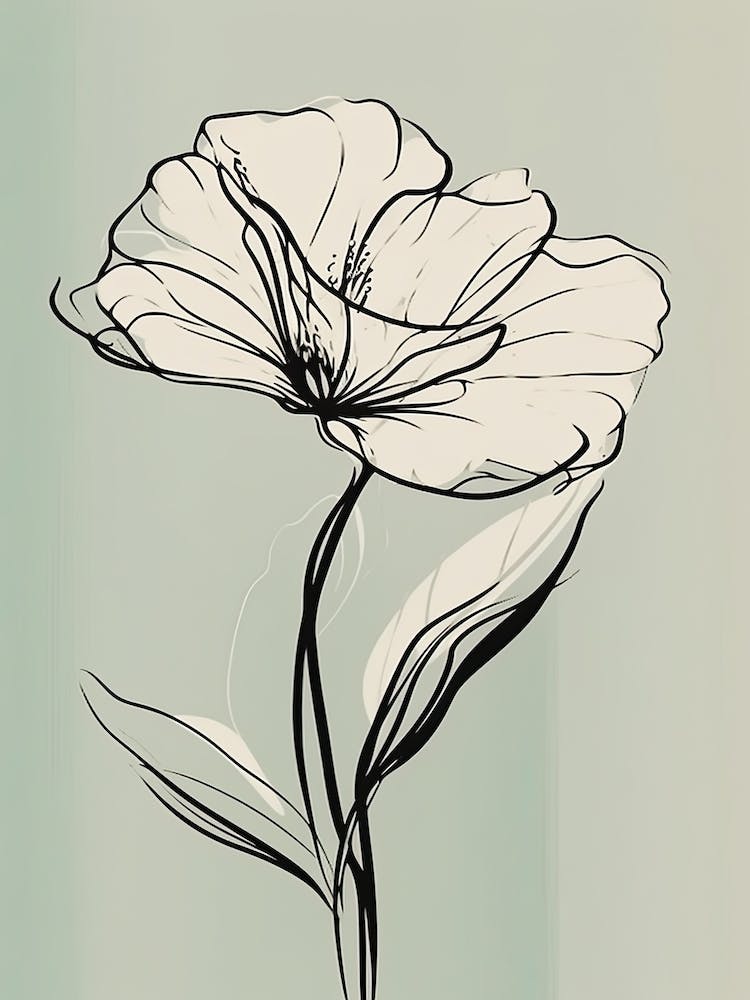 Gladioli Line Art Flowers Illustration Neutral 3