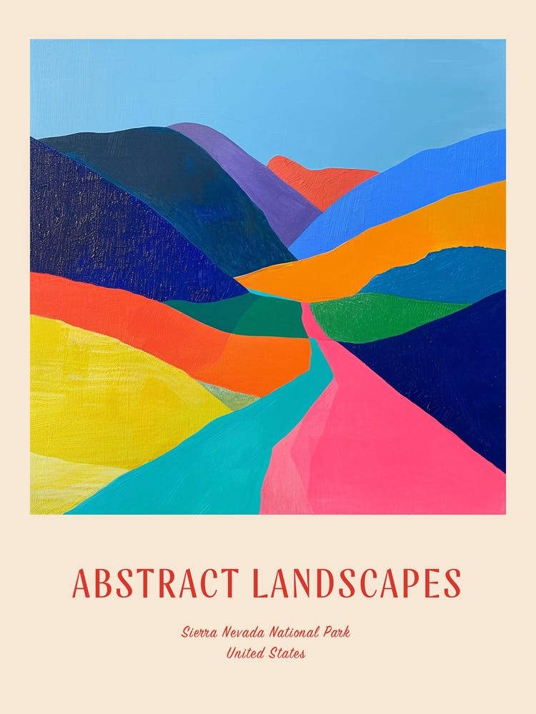 Colourful Abstract Sierra Nevada National Park Usa 3 Poster
