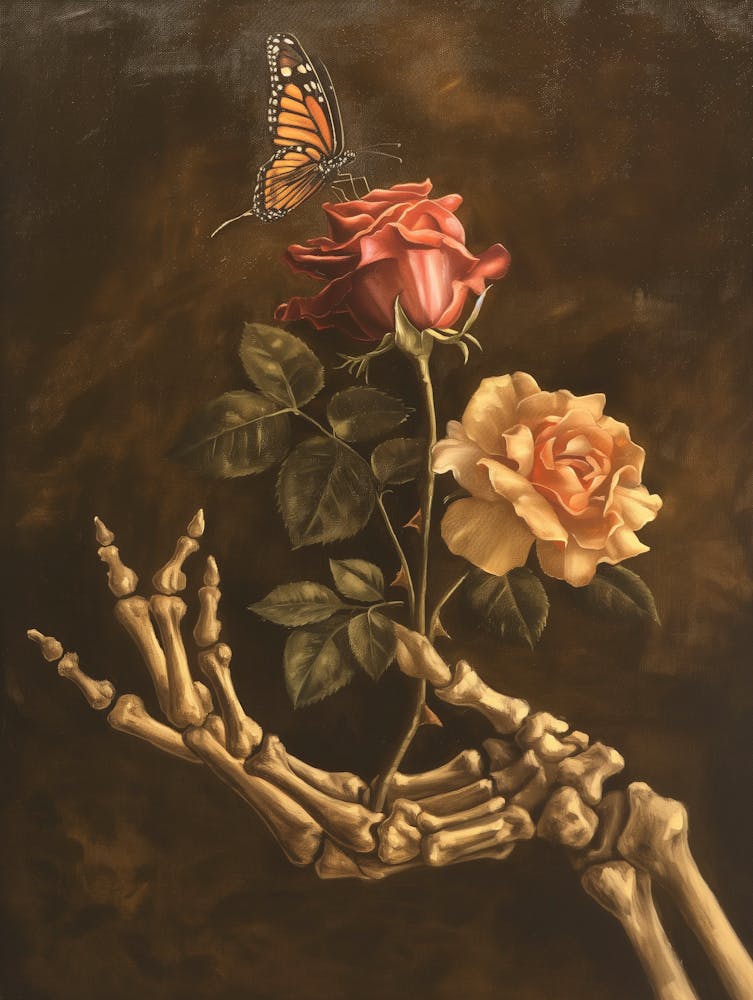 Skeleton And Roses