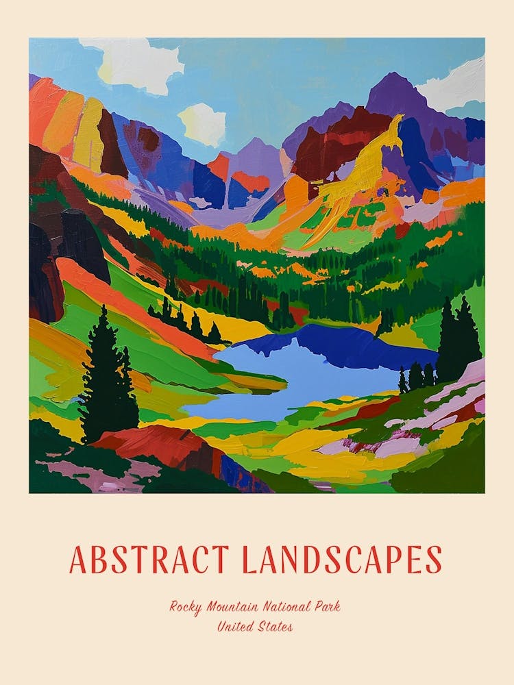 Colourful Abstract Rocky Mountain National Park Usa 6 Poster