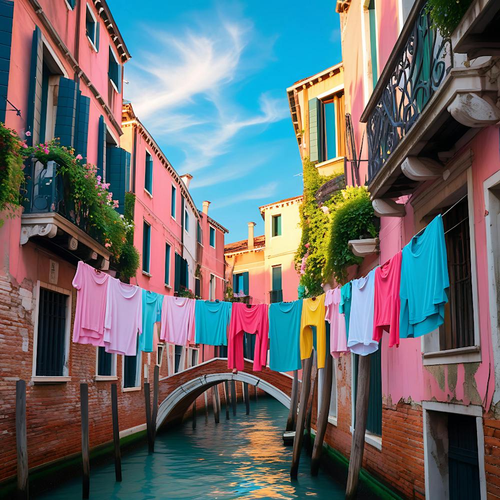 Laundry In Colorful Venice, Italy