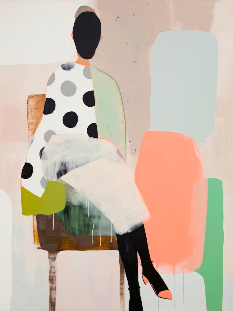 Woman without Face. Geometry Pattern