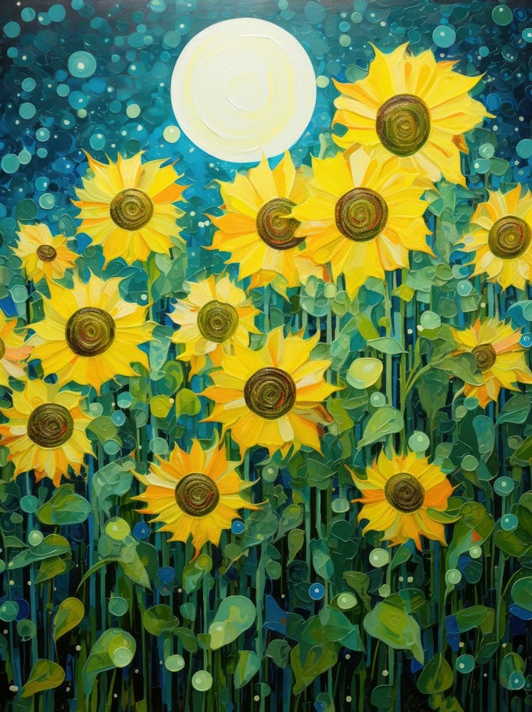 Sunflowers At Night