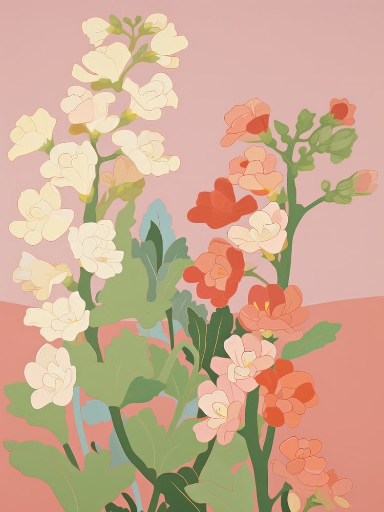 Freesias Flower Big Bold Illustration 3