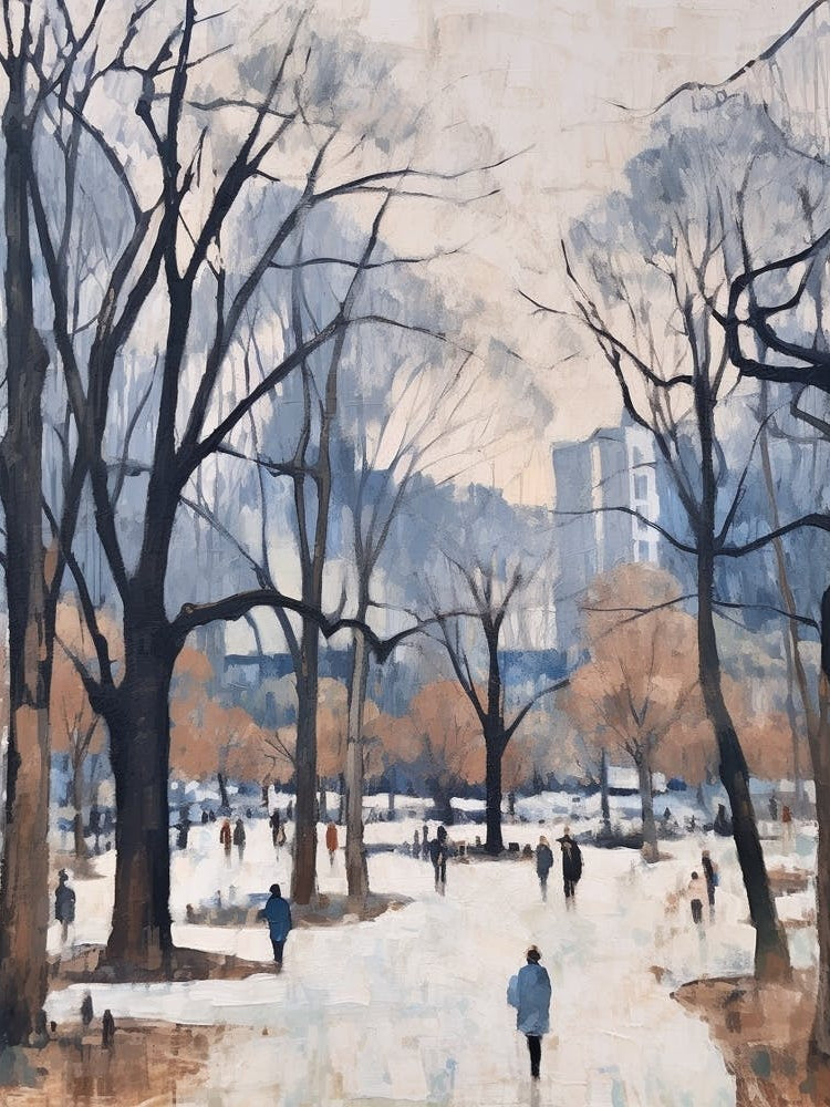 Winter City Park Painting Yoyogi Park Tokyo 4