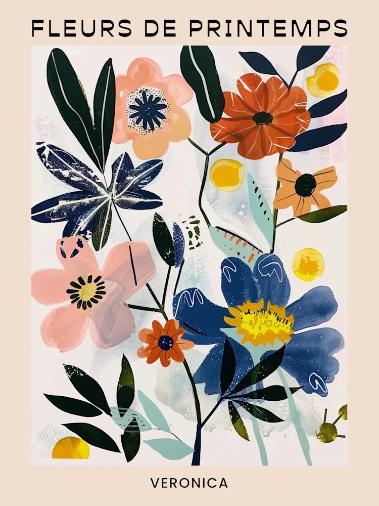 Spring Floral French Poster  Veronica 2
