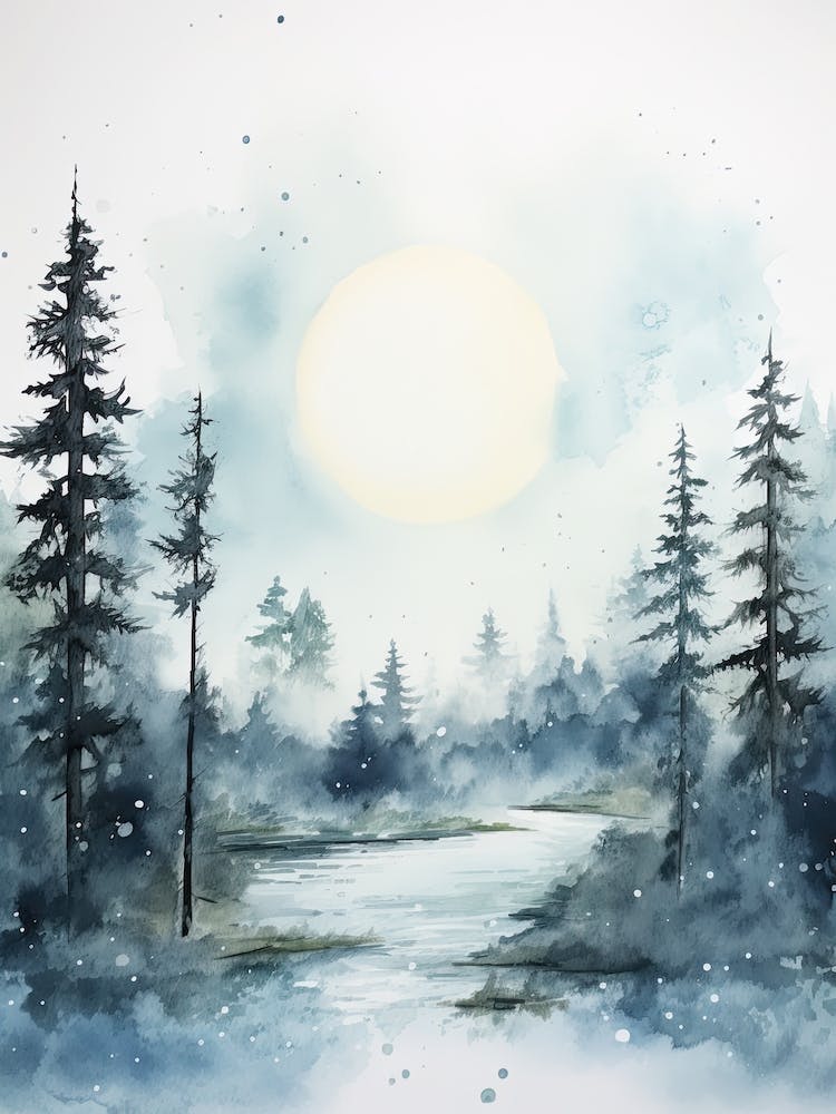 Aquarelle De Sipoonkorpi National Park Finlande 1