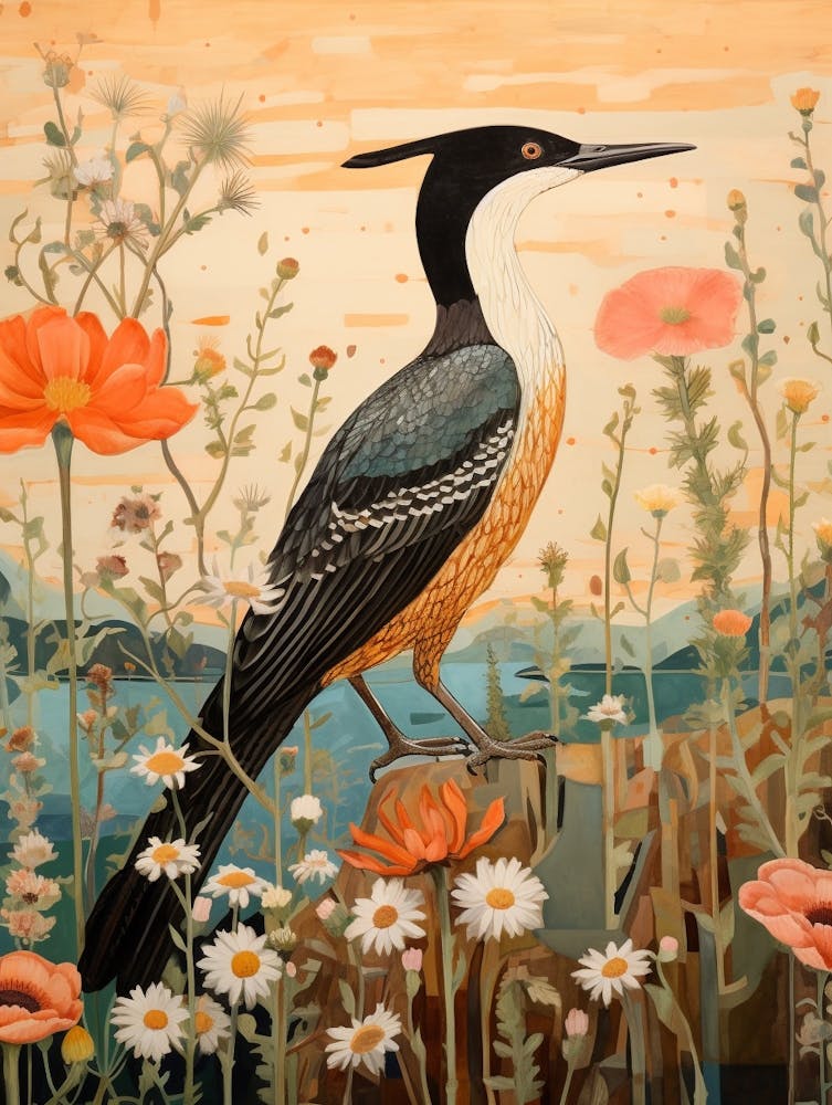 Cormorant 1 Detailed Bird Painting