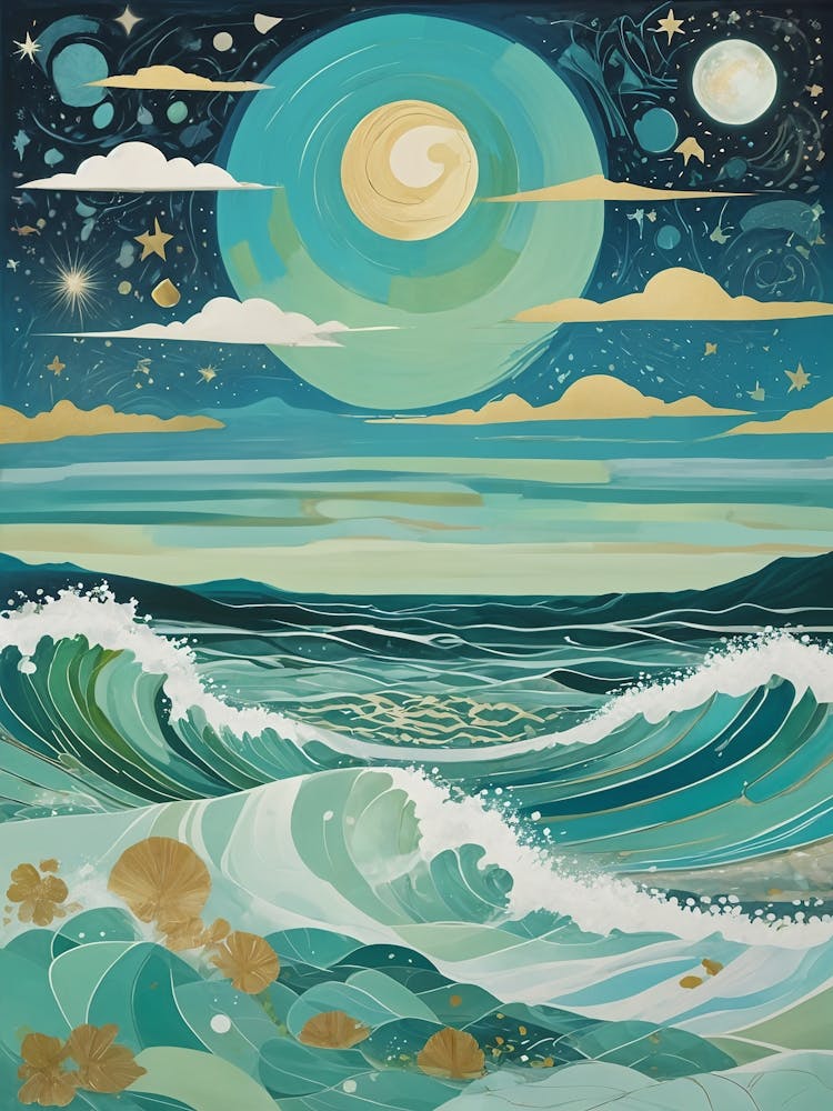 Cosmic Sky Over The Ocean no1