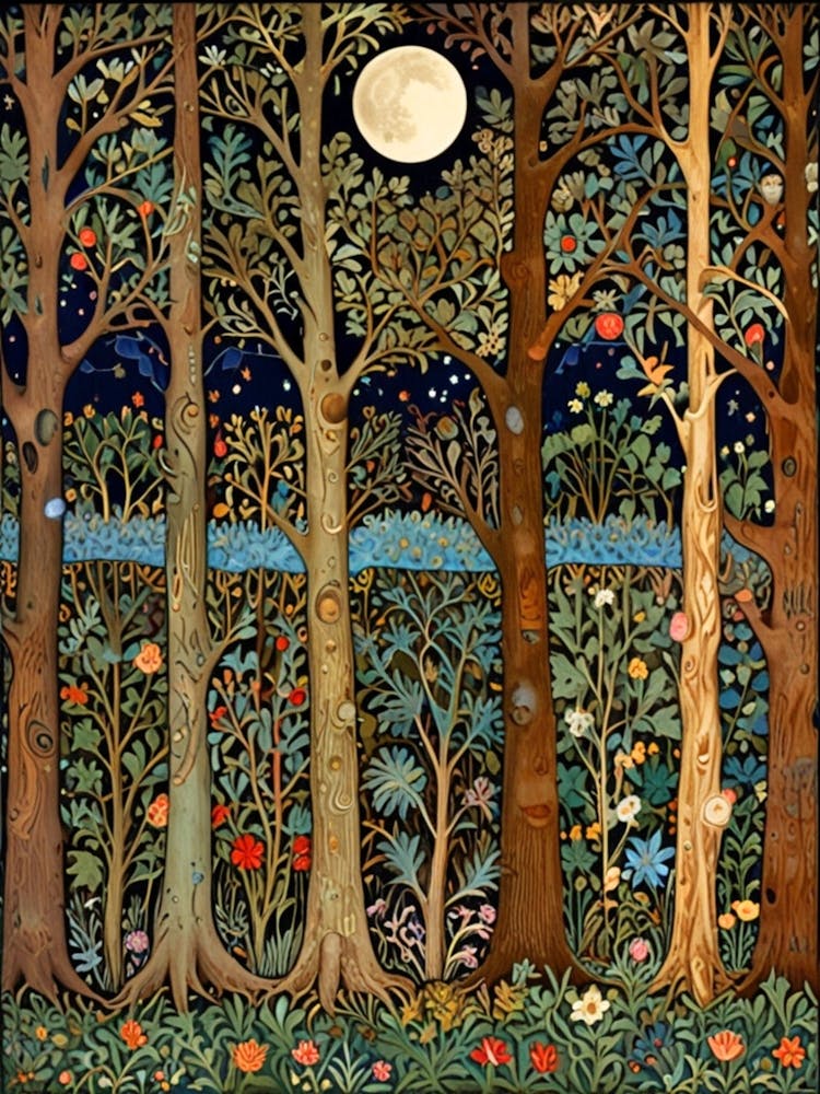 William Morris Moonlight In The Woods 77