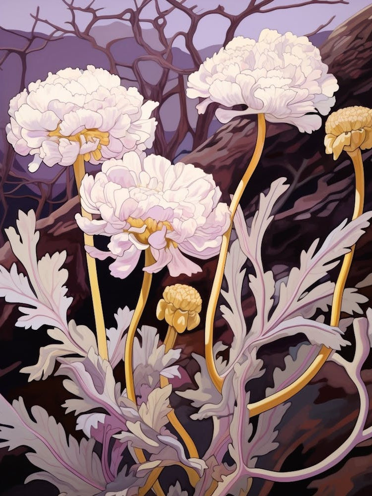 Scabiosa 3 Flower Painting