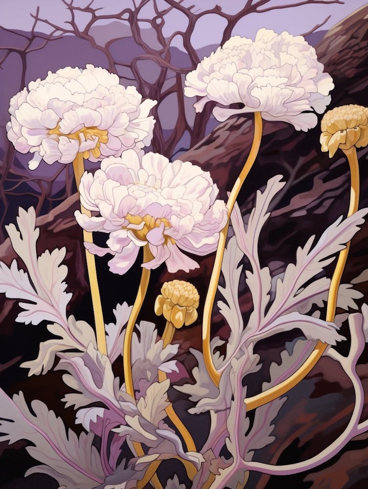 Scabiosa 3 Flower Painting
