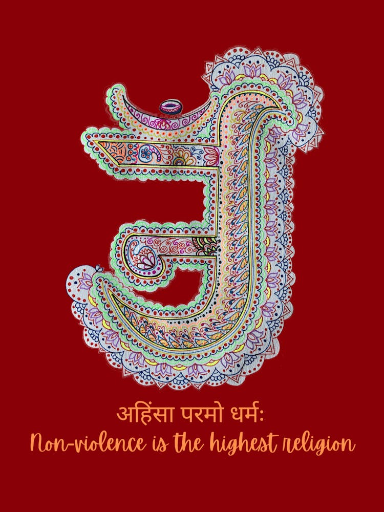 Jain Om Symbol of non violence by DollyJ
