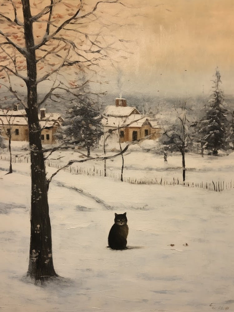 Vintage Winter Animal Painting Vole 2