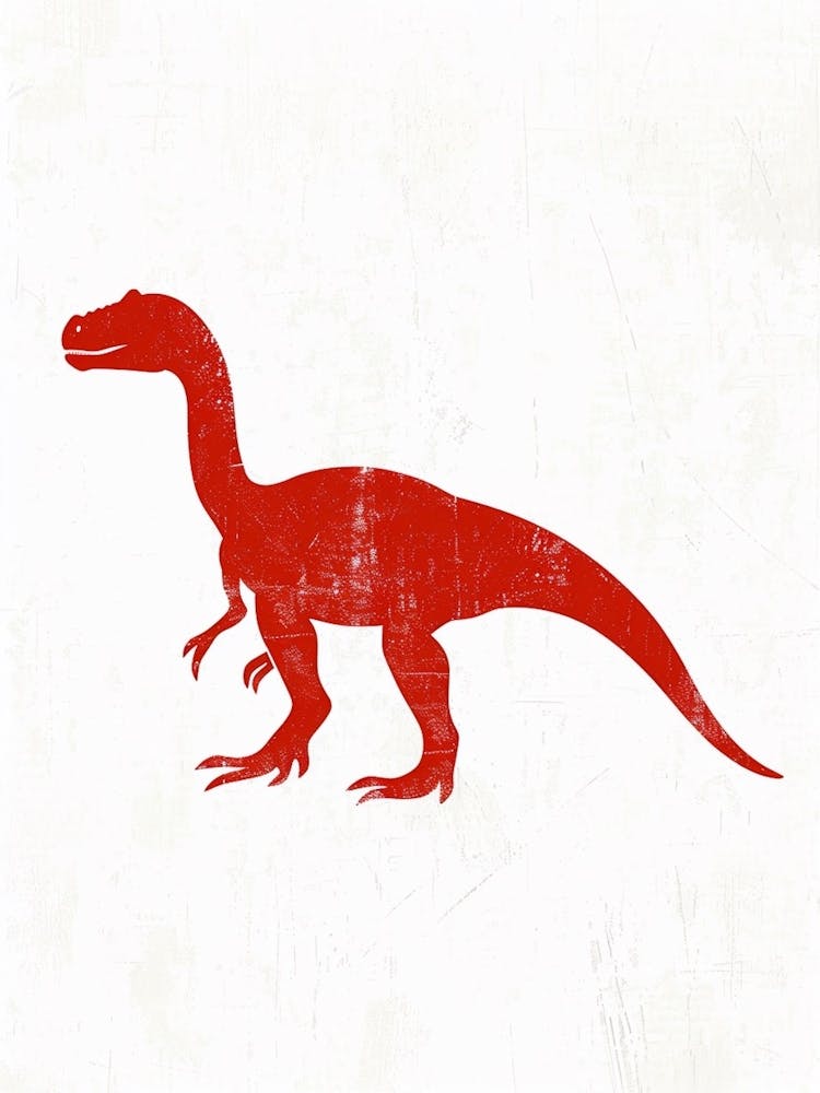 Allosaurus Red Dinosaur Silhouette