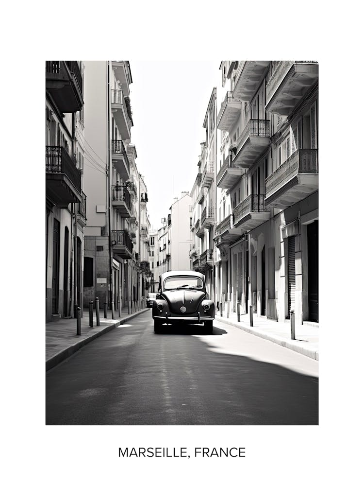 Poster Of Nice, France, Photography In Black And White 1