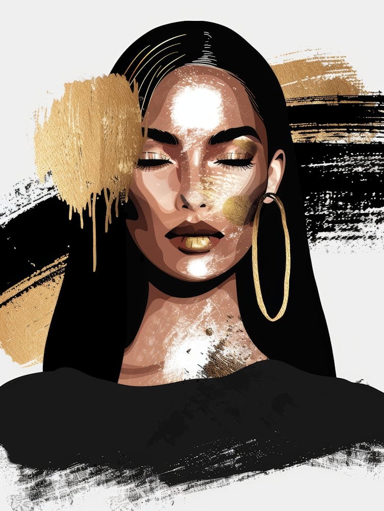Black Woman With Gold Paint 1