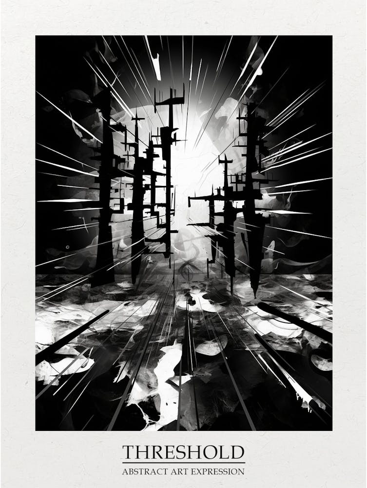 Schwelle Abstrakt Schwarz-Weiß 3 Poster