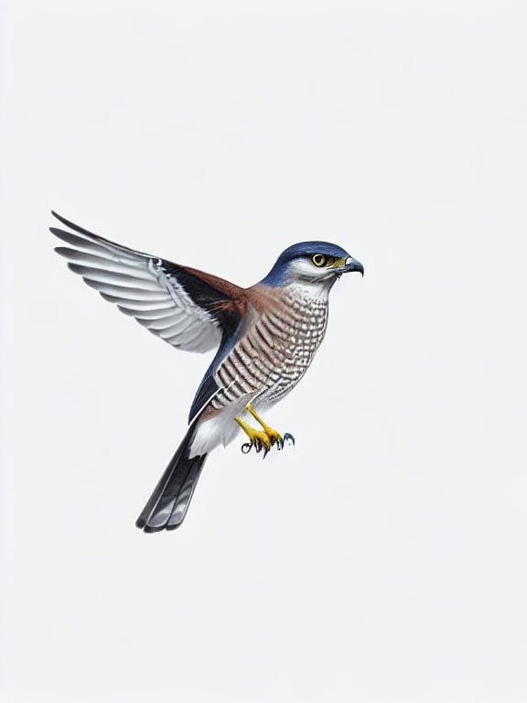 Eurasian Sparrowhawk B&W Pencil Drawing 3 Bird