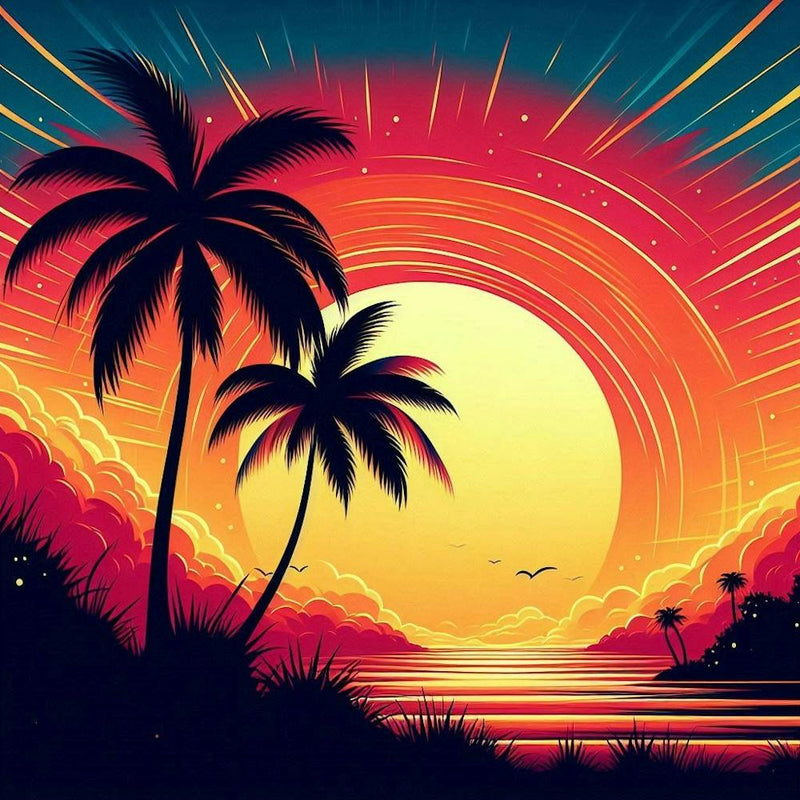 Sonnenuntergang Mit Palmen