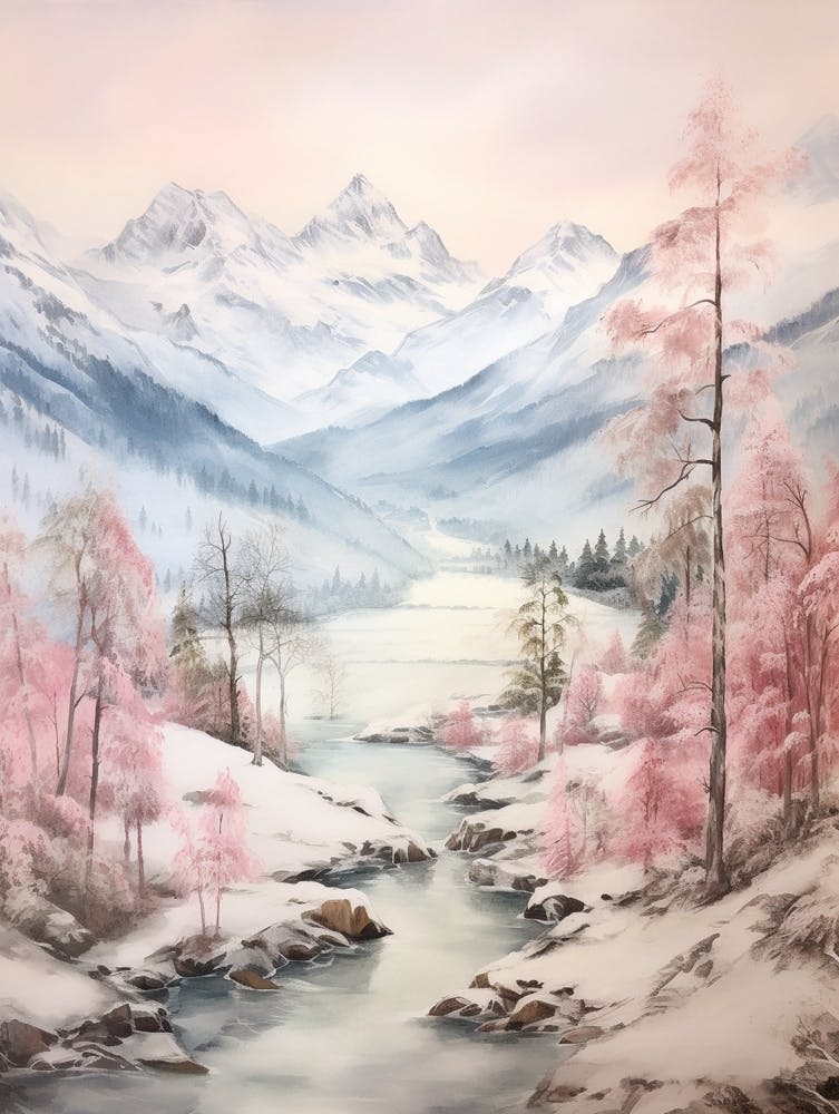Dreamy Winter Painting Berchtesgaden National Park Germany 1